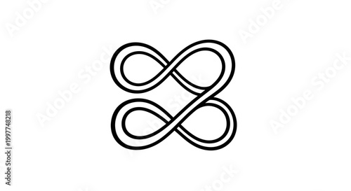 Double Infinity Symbol Outline, Endless Loop, Infinite Concept