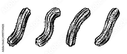churro , chalk texture vector set