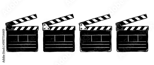 clapperboard , chalk texture vector set