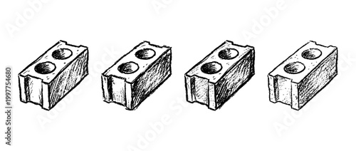 concrete block , chalk texture vector set