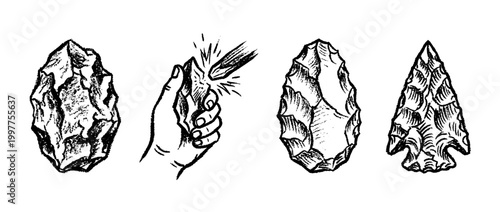 flint , chalk texture vector set