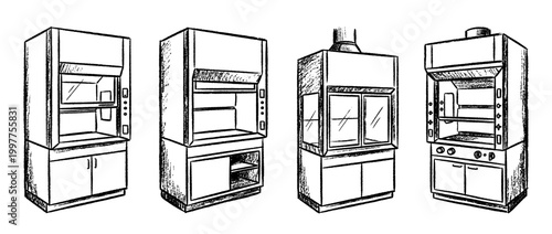 fume hood , chalk texture vector set
