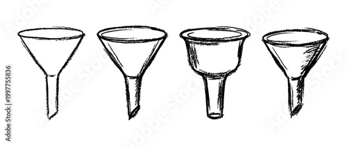 funnel , chalk texture vector set