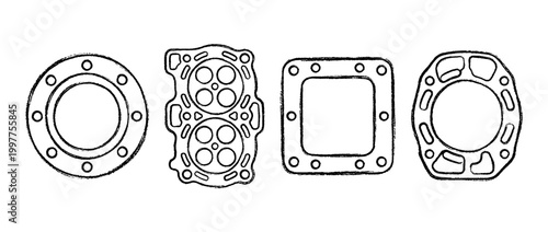 gasket , chalk texture vector set
