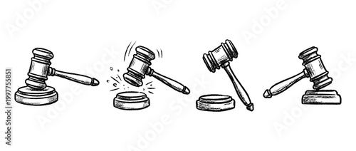 gavel , chalk texture vector set
