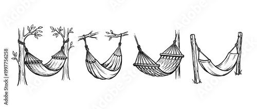 hammock , chalk texture vector set