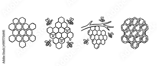 honeycomb , chalk texture vector set