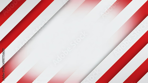 Abstract background with red and white diagonal stripes creating a layered, shadowed effect and a central bright area for content.