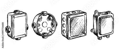 junction box , chalk texture vector set