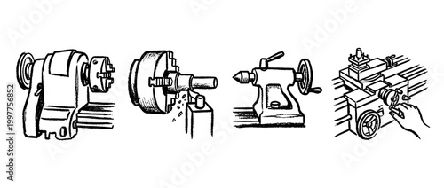 lathe , chalk texture vector set