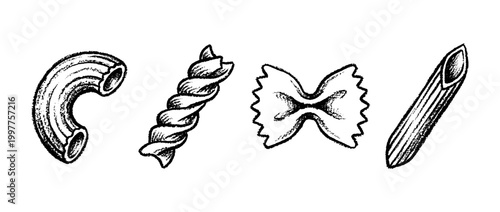 macaroni , chalk texture vector set