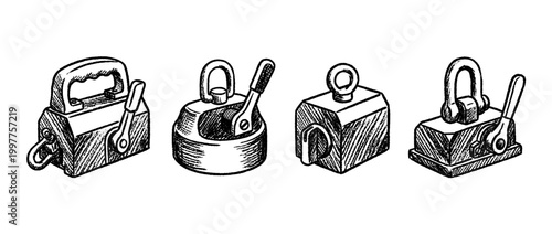 magnetic lifter , chalk texture vector set