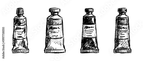 paint tube , chalk texture vector set