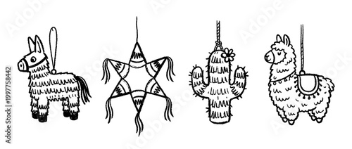 pinata , chalk texture vector set