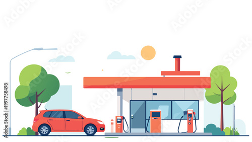 gas station in the city
