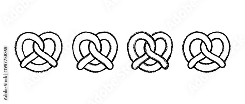 pretzel , chalk texture vector set