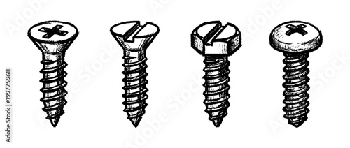 screw , chalk texture vector set