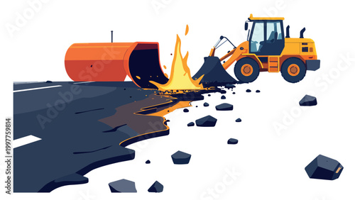 excavator on a white background
