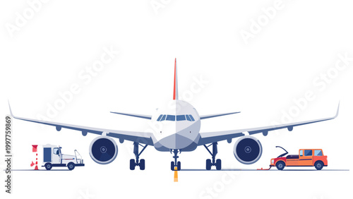 airplane on the white background