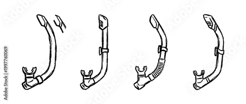 snorkel , chalk texture vector set