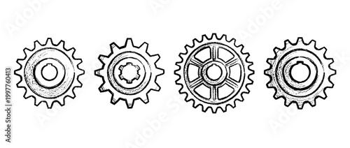 sprocket , chalk texture vector set