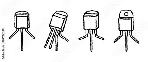 transistor , chalk texture vector set