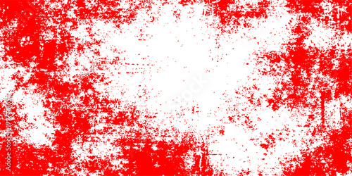 Red abstract grunge paint background featuring a blood splatter vector illustration with ink drops and a winter christmas texture design for a decorative art banner