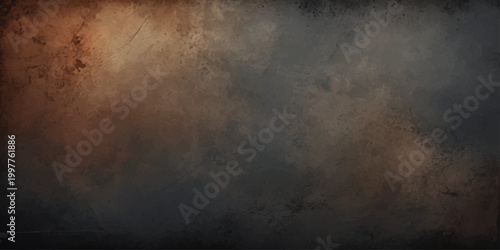 A dark vintage grunge texture background with aged grey paper patterns and mysterious smoke mist drifting across a black night sky under a storm cloud wall