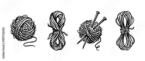 yarn , chalk texture vector set