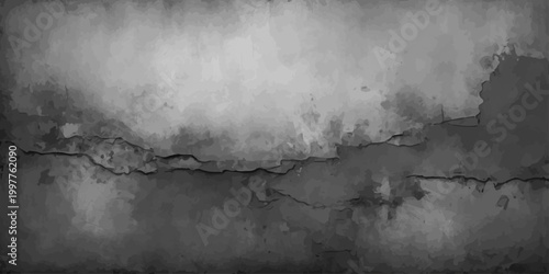 A dark vintage grunge metal background with an aged grey concrete wall texture featuring a rough dirty stone surface and a weathered black cement pattern for a retro industrial design