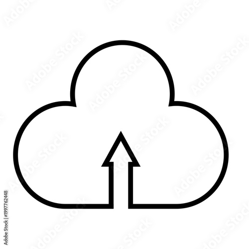 Cloud upload line icon, internet data transfer symbol