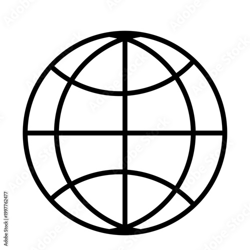 Globe line icon, internet and global web symbol
