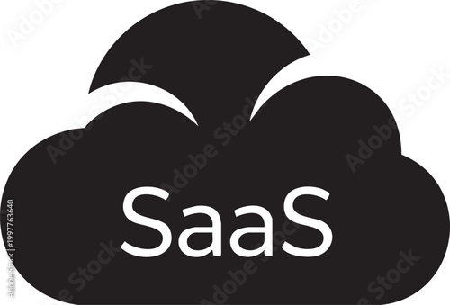 Cloud computing saas icon for software as a service technology