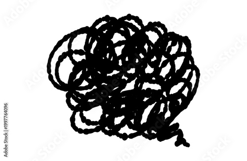 手書きのもやもやマーク 悩みや混乱した思考の表現に使えるペン画のゆるいあしらい素