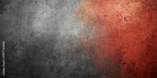 A vintage red grunge wall texture with an aged paper pattern and dark rusted metal surface design featuring antique paint on a dirty brown canvas backdrop