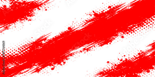 Grungy red paint splashes and ink splatters create a textured vector illustration with a bloody watercolor design and spray spots on a decorative christmas backdrop