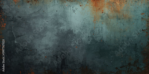 A dark and distressed vintage wall features a rough grungy texture with aged brown paint and rusty metal patterns for a dirty antique surface design