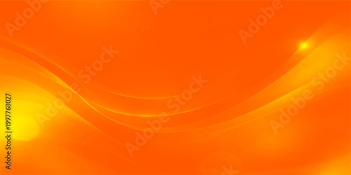 Abstract orange and yellow wave design featuring soft flowing lines of light and fire energy in a vibrant motion pattern backdrop