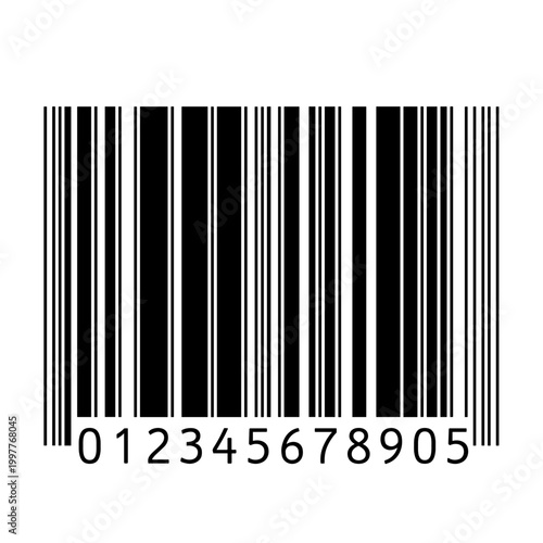 Barcode with numbers and lines.