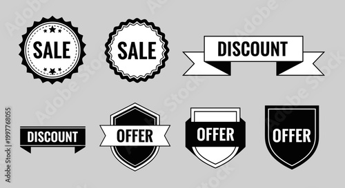 Black and white discount sale offer.