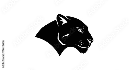 Black Panther Head Silhouette Profile 1.