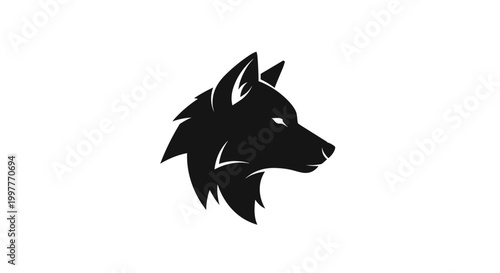 Black silhouette of a wolf head 2.