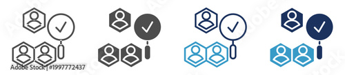 market segment multi purpose icon set