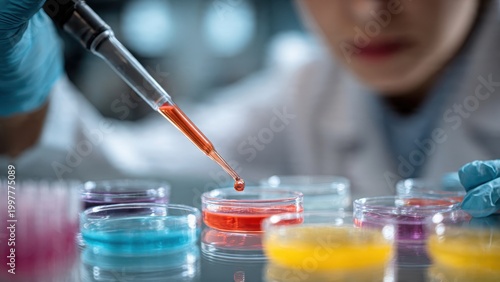 Scientist Dropping Liquid into Petri Dish