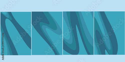 Light blue layered wave background set. Illustration vector background with soft light blue layered waves and gentle curves suitable for clean, professional, and calming design themes.