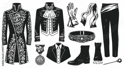 Vintage Elegant Victorian Men Fashion Apparel