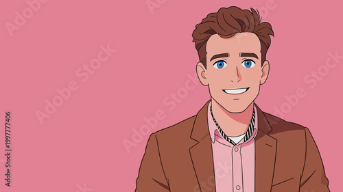 Smiling Man in Formal Casual Outfit