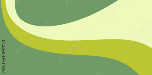 Wavy green banner vector illustration. Horizontal abstract background with thick wavy bands in shades of green. versatile vector illustration for landing pages and headers.