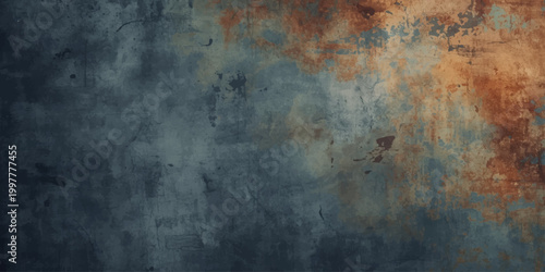 An aged and dark brown grunge metal texture with a rusty pattern on a rough vintage wall provides a dirty and distressed backdrop for antique design art