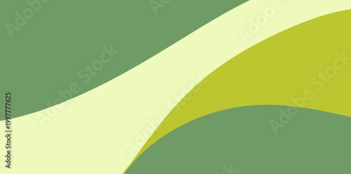 Curved green layers abstract background. Dynamic vector illustration with overlapping green curved shapes creating depth. clean abstract background for presentation slides and social media.